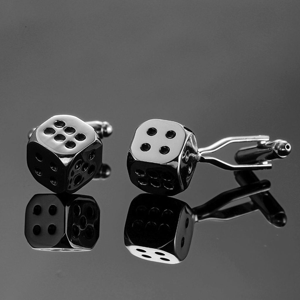 Cube Silver Dice Gambling Cufflinks In Box Bulk