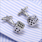 Cube Silver Dice Gambling Cufflinks In Box Bulk
