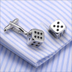 Cube Silver Dice Gambling Cufflinks In Box Bulk