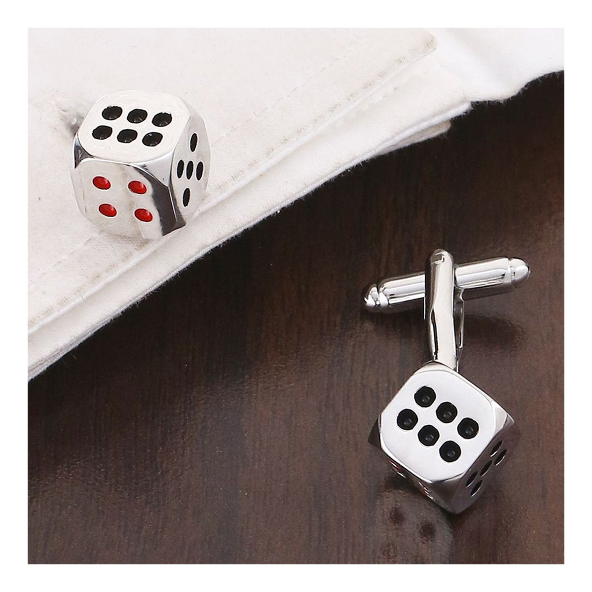 Cube Silver Dice Gambling Cufflinks In Box Bulk