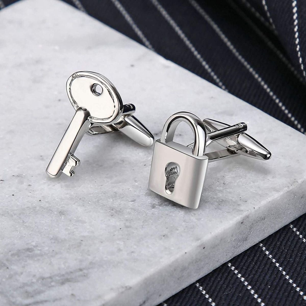 Fancy Silver Cufflinks In Box Bulk Main image