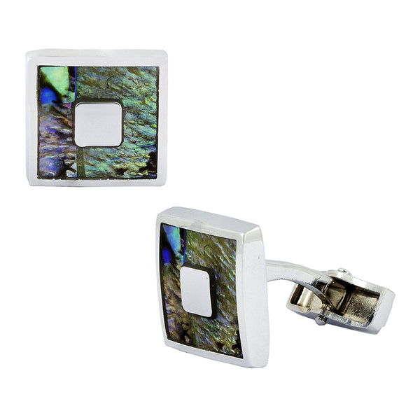 Square Blue Mother Of Pearl Cufflinks In Box Bulk Secondary image