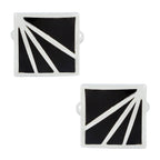 Square Black Stripes Cufflinks In Box Bulk