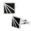 Square Black Stripes Cufflinks In Box Bulk