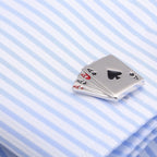 Fancy Silver Ace Poker Cufflinks In Box Bulk
