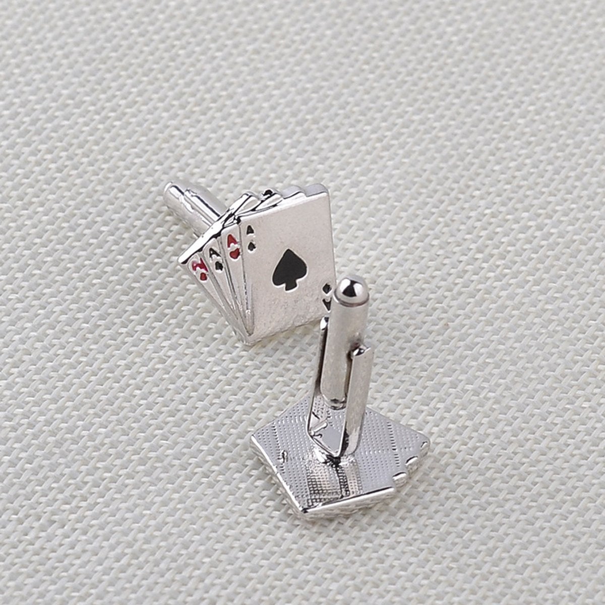 Fancy Silver Ace Poker Cufflinks In Box Bulk