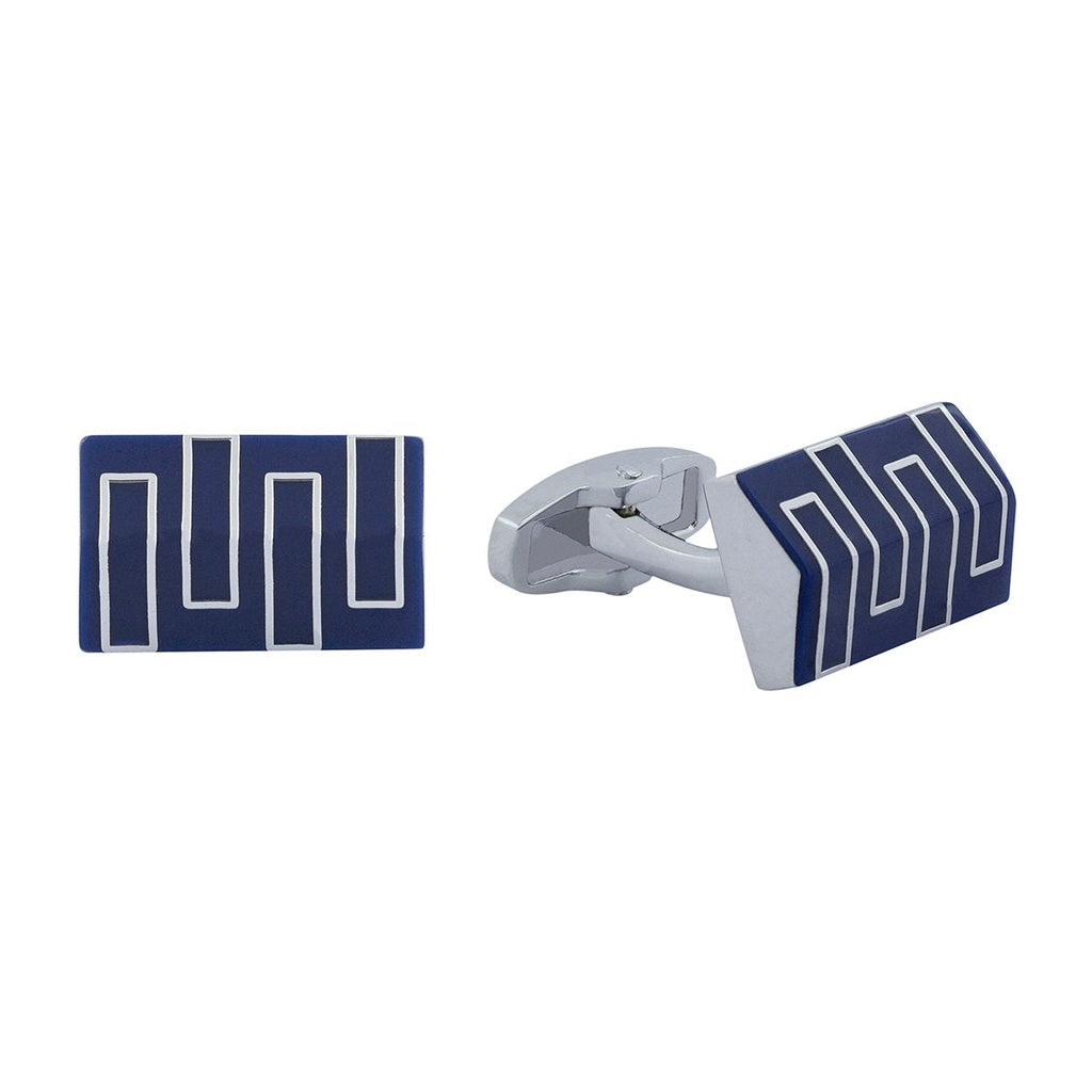 Rectangle Blue 3D Cufflinks In Box Bulk