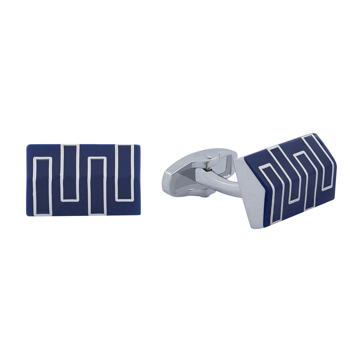 Rectangle Blue 3D Cufflinks In Box Bulk