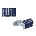 Rectangle Blue 3D Cufflinks In Box Bulk