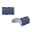 Rectangle Blue 3D Cufflinks In Box Bulk