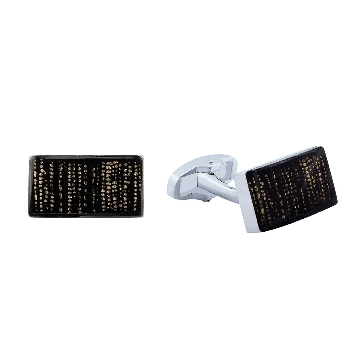 Rectangle Black 3D Cufflinks In Box Bulk Secondary image