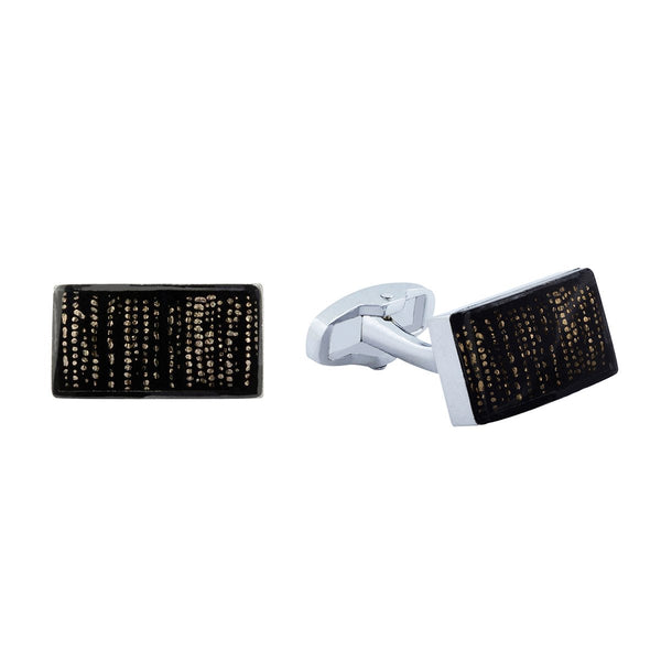Rectangle Black 3D Cufflinks In Box Bulk Secondary image