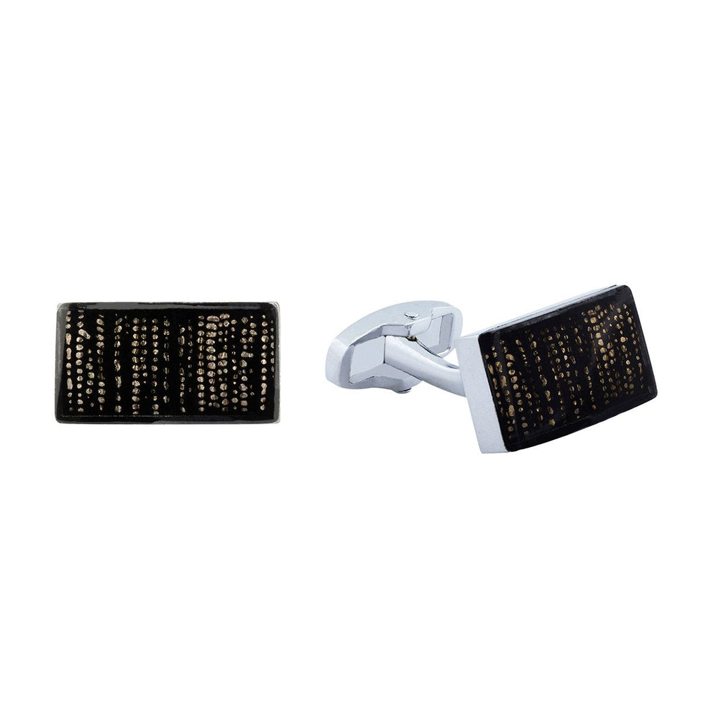 Rectangle Black 3D Cufflinks In Box Bulk