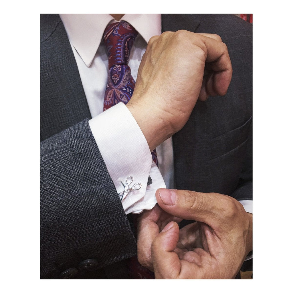 Fancy Silver Scissor Cufflinks In Box Bulk