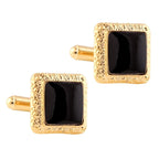 Square Black Enamel Cufflinks In Box Bulk