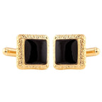 Square Black Enamel Cufflinks In Box Bulk