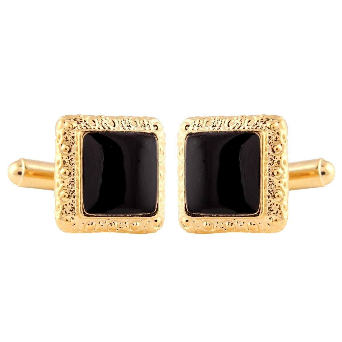 Square Black Enamel Cufflinks In Box Bulk