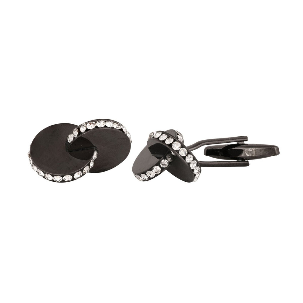 Fancy Black 3D Discs Cufflinks In Box Bulk