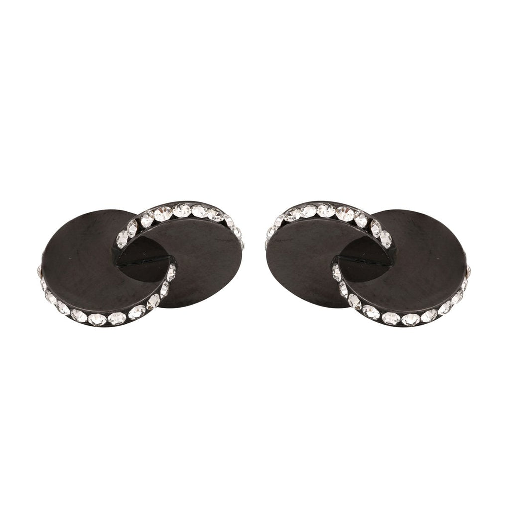 Fancy Black 3D Discs Cufflinks In Box Bulk