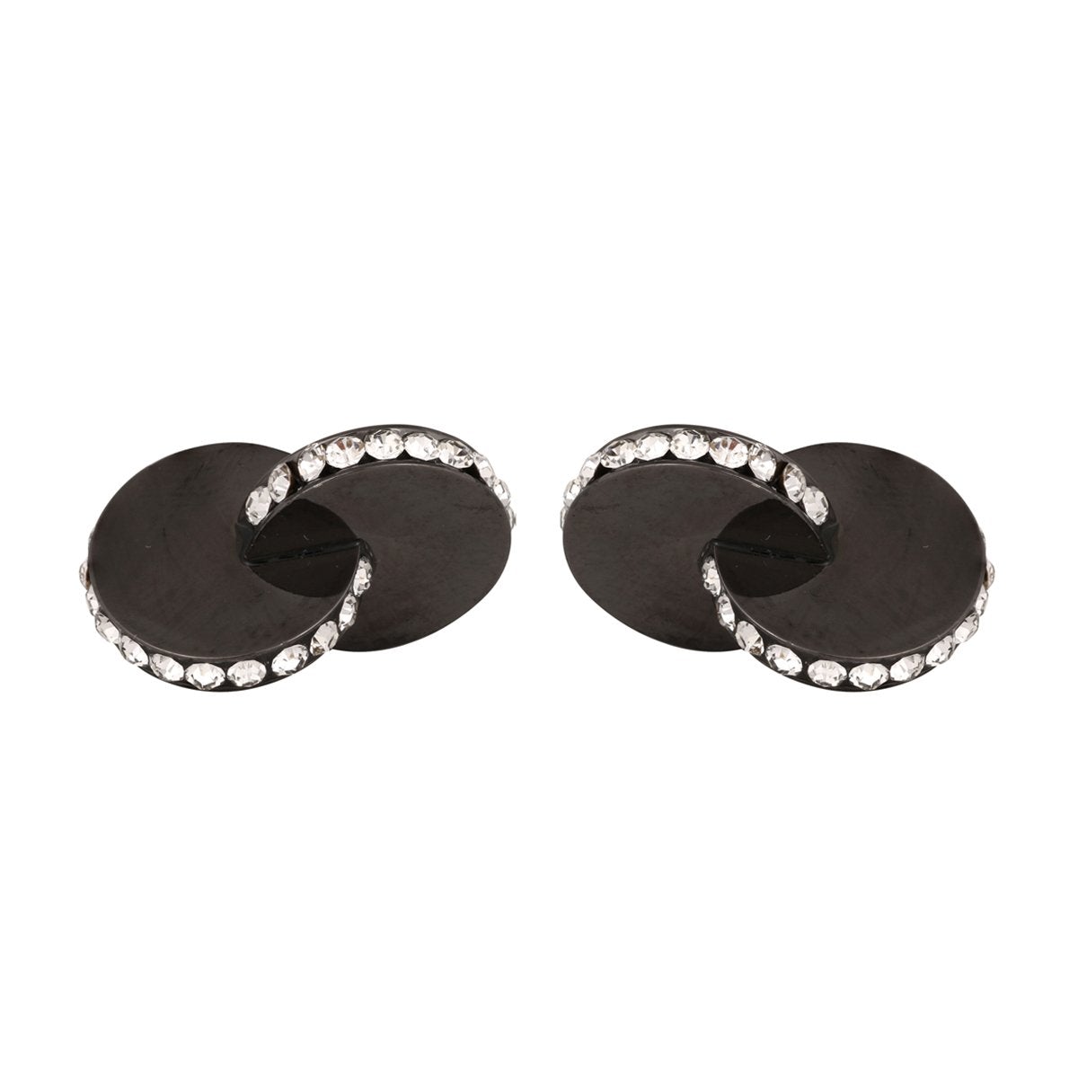 Fancy Black 3D Discs Cufflinks In Box Bulk