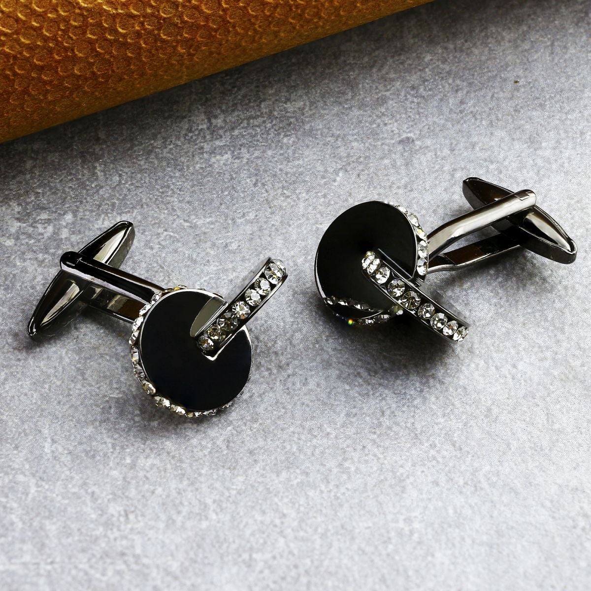 Fancy Black 3D Discs Cufflinks In Box Bulk