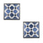 Hexagon Blue Checks Cufflinks In Box Bulk