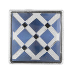 Hexagon Blue Checks Cufflinks In Box Bulk