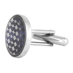 Round Blue Stripes Cufflinks In Box Bulk