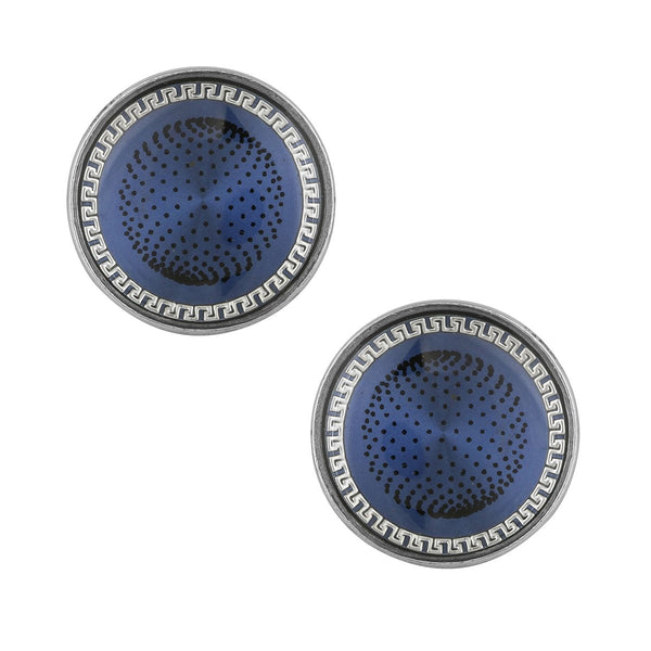 Round Blue Cufflinks In Box Bulk Main image