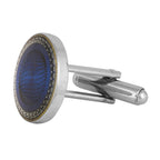 Round Blue Cufflinks In Box Bulk