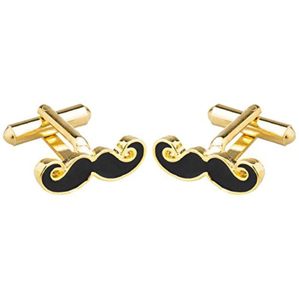 Fancy Gold Mooch Moustache Cufflinks In Box Secondary image