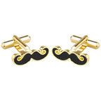 Fancy Gold Mooch Moustache Cufflinks In Box