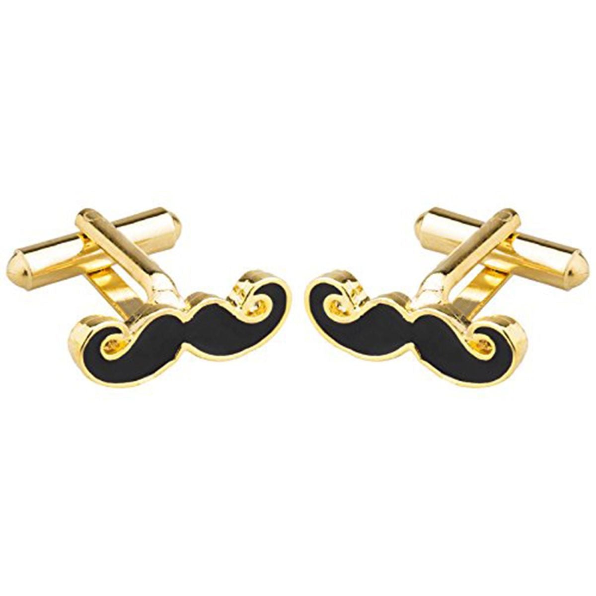 Fancy Gold Mooch Moustache Cufflinks In Box