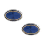 Oval Blue Cufflinks In Box Bulk