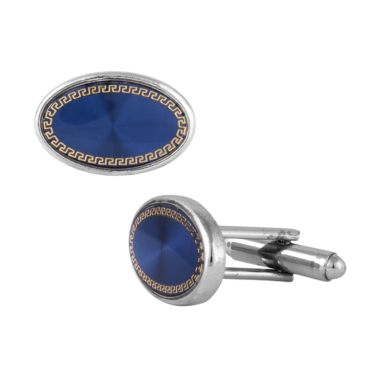 Oval Blue Cufflinks In Box Bulk Main image