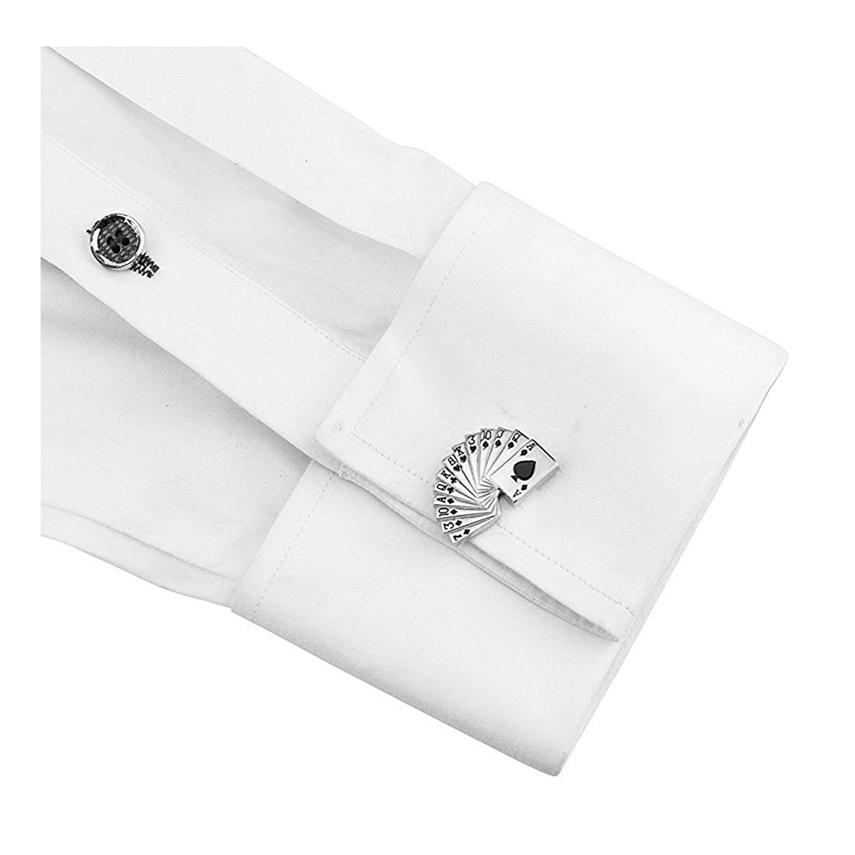Playing Cards Silver Ace Poker Cufflinks In Box