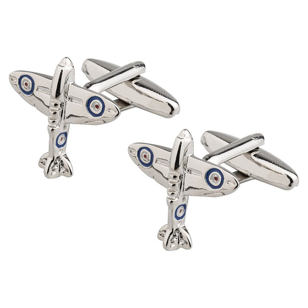Fancy Silver Aeroplane Cufflinks In Box Bulk Main image
