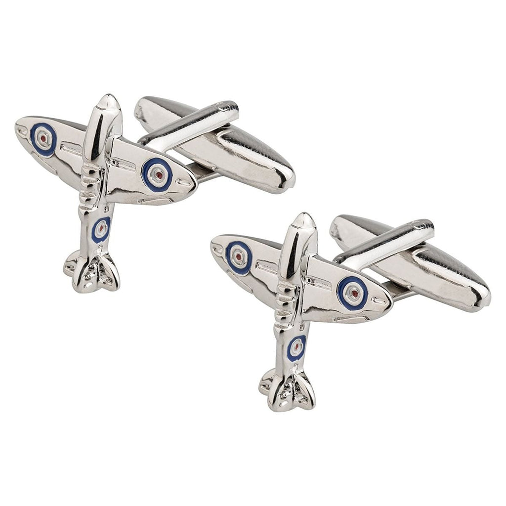 Fancy Silver Aeroplane Cufflinks In Box Bulk