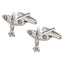 Fancy Silver Aeroplane Cufflinks In Box Bulk