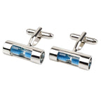Fancy Blue Sand Timer Hour Glass Cufflinks In Box Bulk