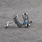 Fancy Blue Sand Timer Hour Glass Cufflinks In Box Bulk