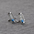Fancy Blue Sand Timer Hour Glass Cufflinks In Box Bulk