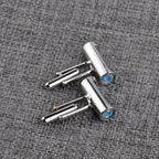 Fancy Blue Sand Timer Hour Glass Cufflinks In Box Bulk