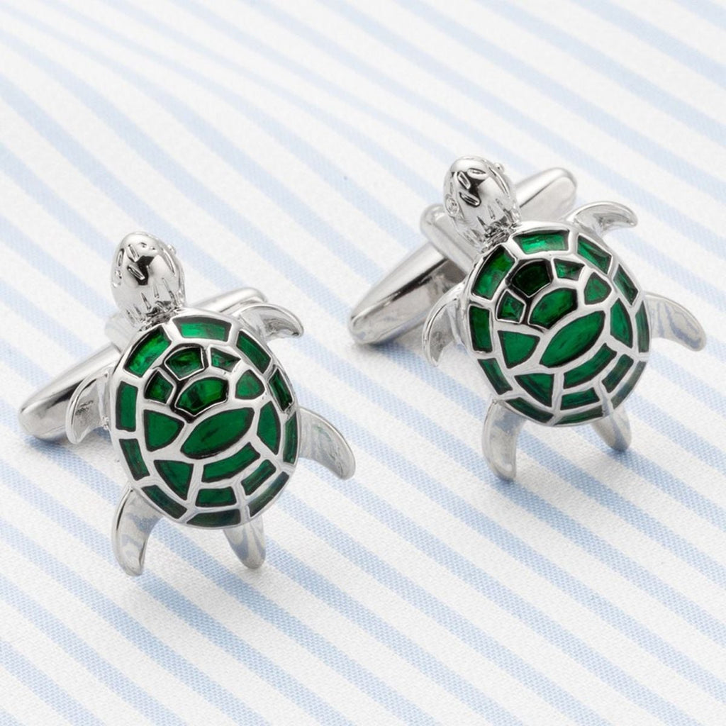 Turtle Tortoise Green Cufflinks In Box Bulk