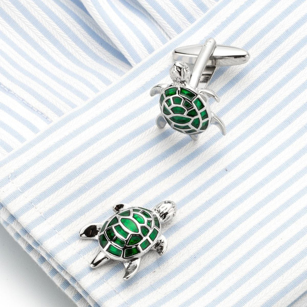 Turtle Tortoise Green Cufflinks In Box Bulk