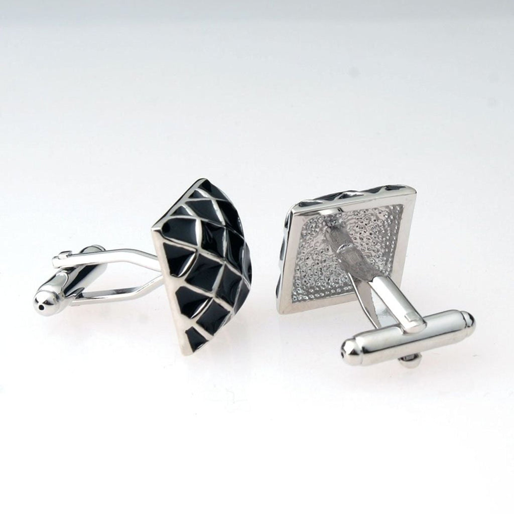 3D Checks Black Cufflinks In Box Bulk