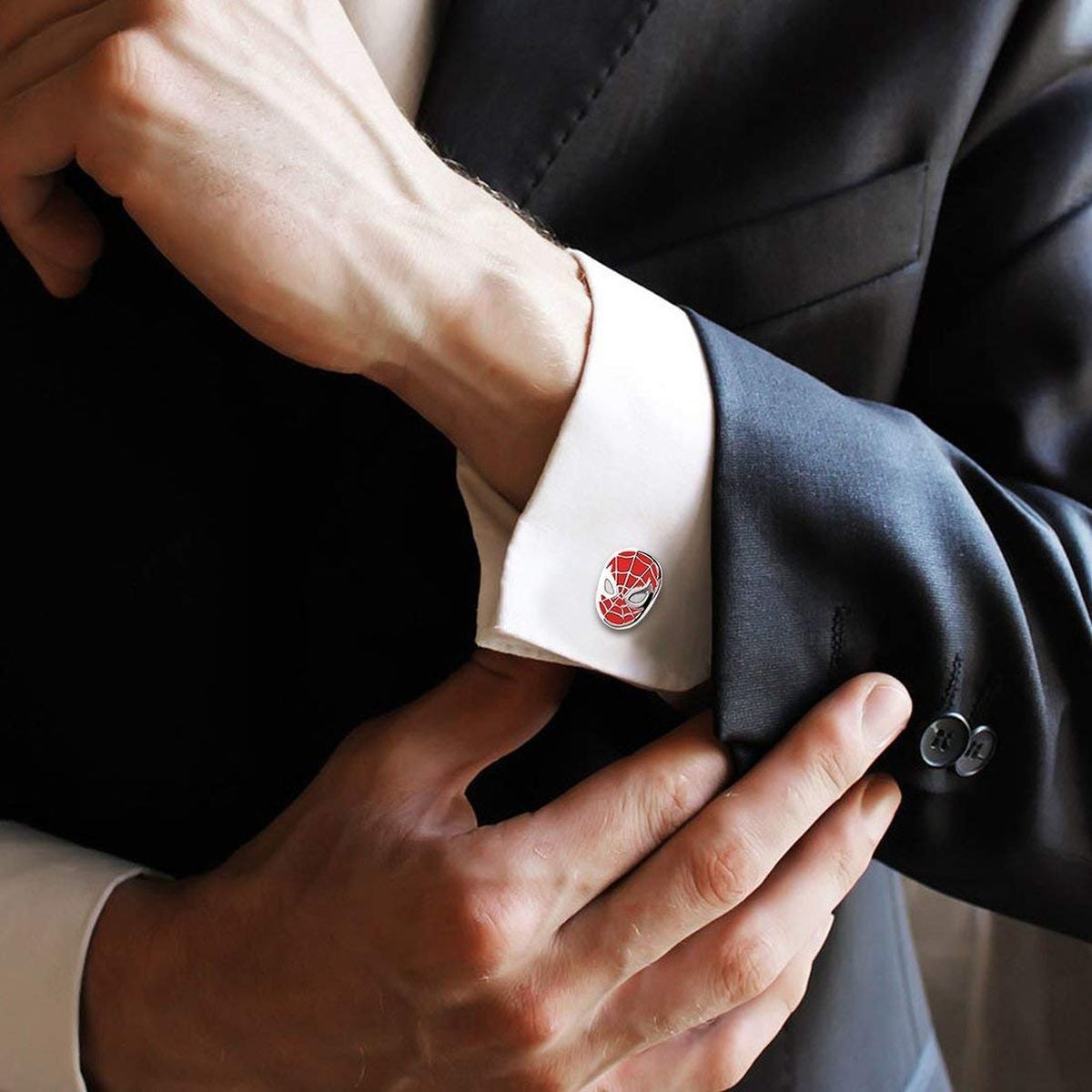 Red Spiderman Red Cufflinks In Box Bulk Secondary image