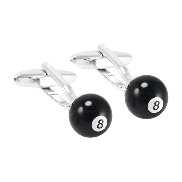 8 Black Snooker Billiards Pool Black Cufflinks Bulk Secondary image