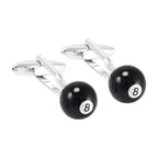 8 Black Snooker Billiards Pool Black Cufflinks Bulk
