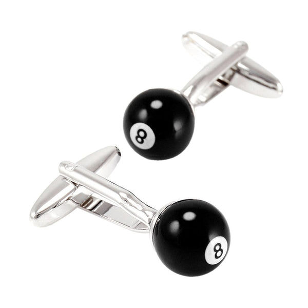 8 Black Snooker Billiards Pool Black Cufflinks Bulk Main image